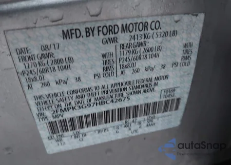 2017 Ford Edge Se from USA, damaged, VIN 2FMPK3G97HBC42675